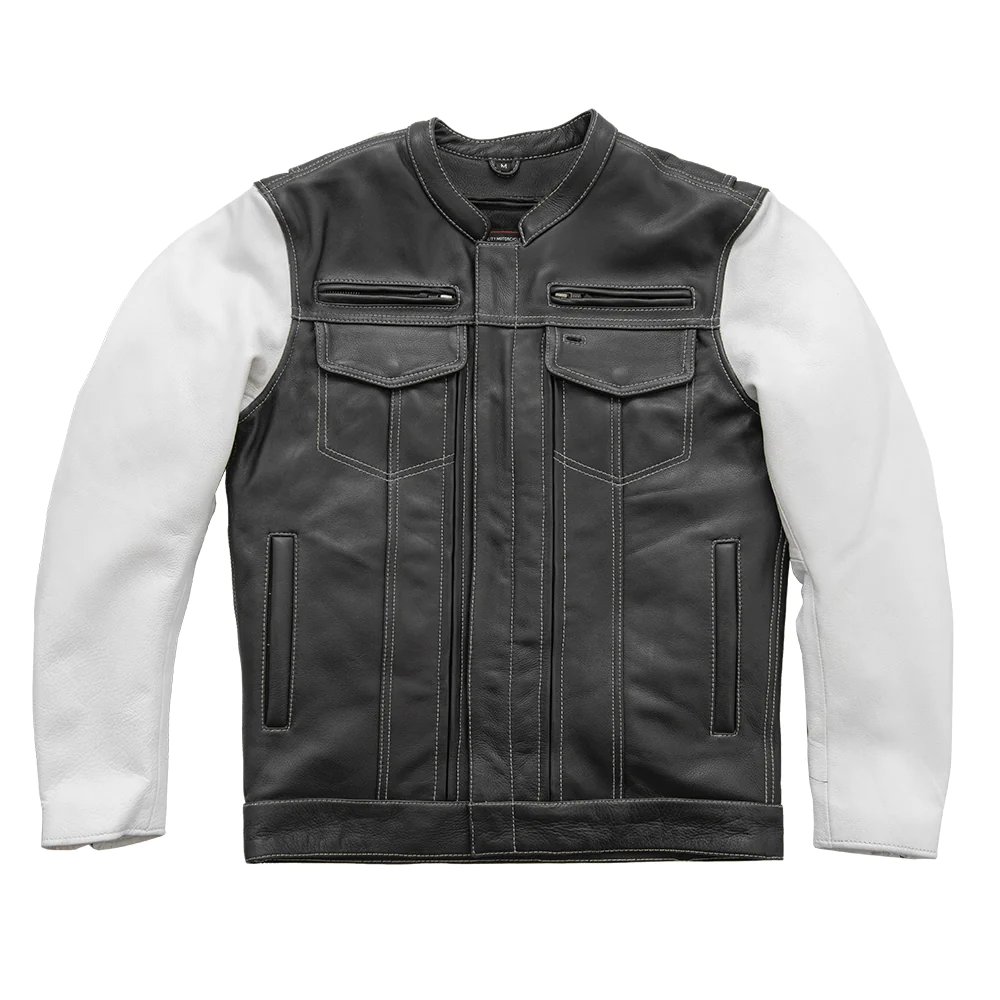 Griffin Men's Cafe Style Leather Jacket