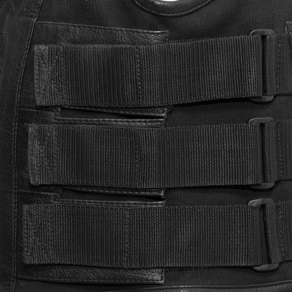 Terminator Men's Leather Swat Style Motorcycle Vest