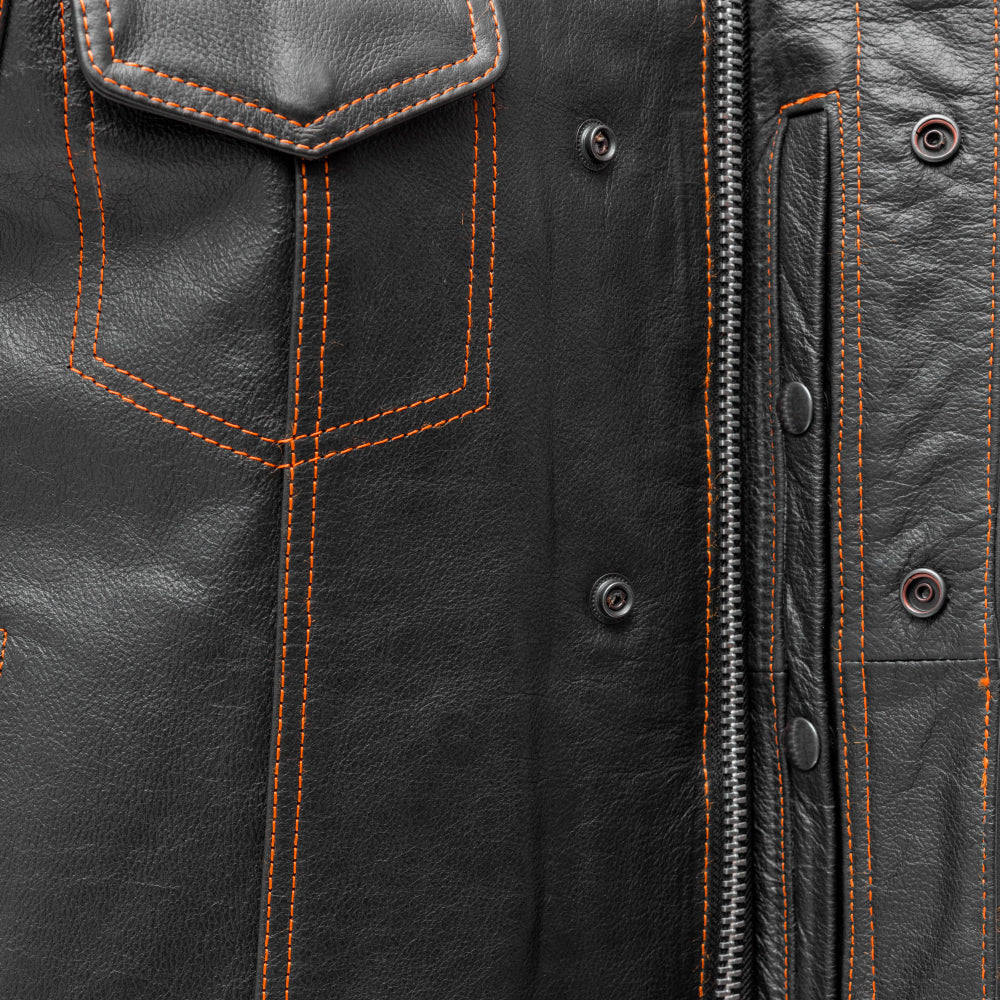 Ace Motorcycle Leather Vest, Multiple Color Options