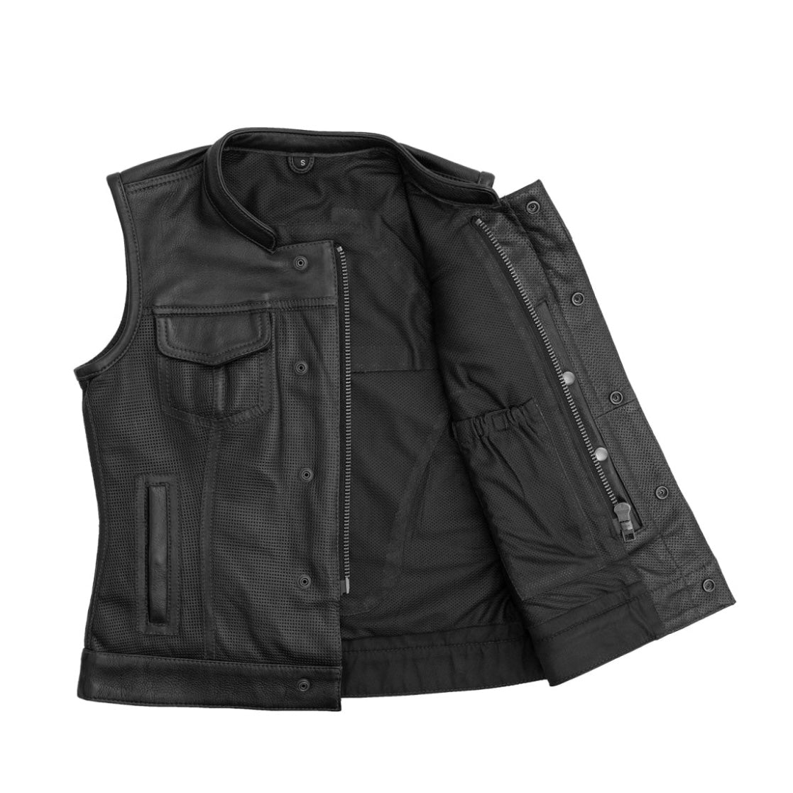 Jet Perforated Women's Motorcycle Leather Vest