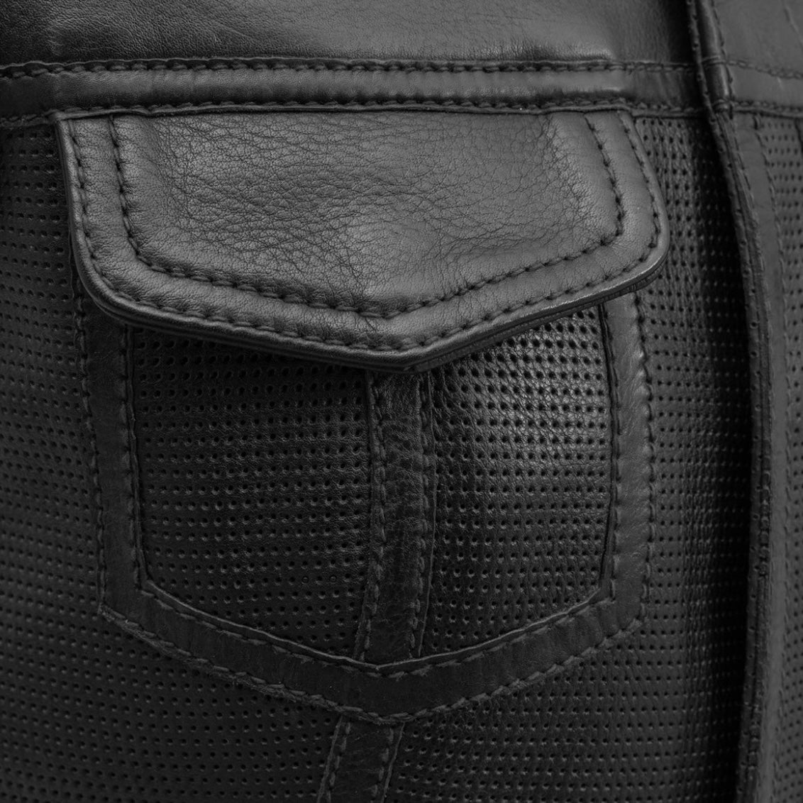 Jet Perforated Women's Motorcycle Leather Vest