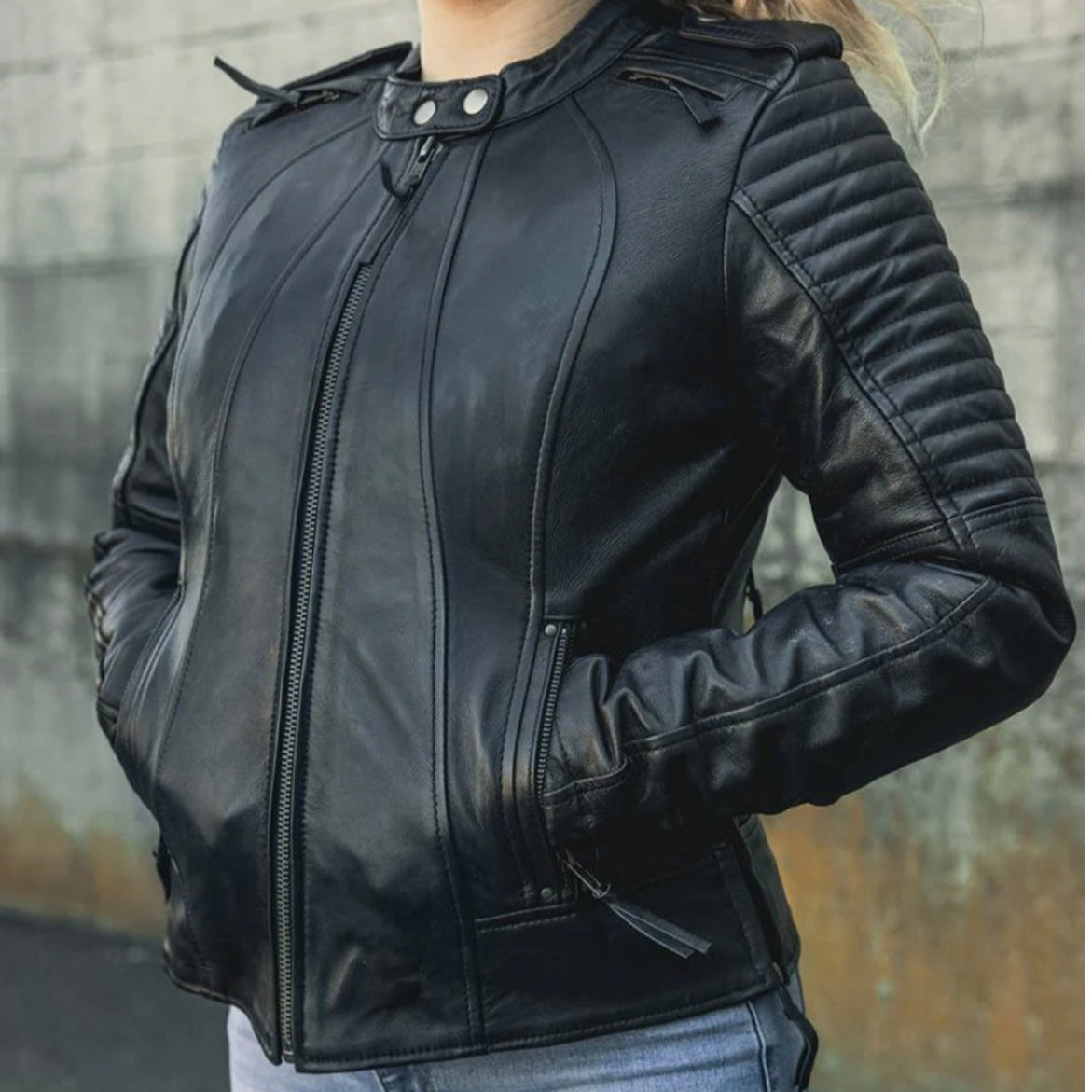 Foxy Women's Leather Motorcycle Jacket
