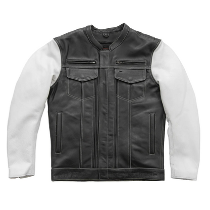 Griffin Men's Cafe Style Leather Jacket