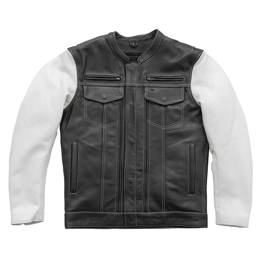 Griffin Men's Cafe Style Leather Jacket