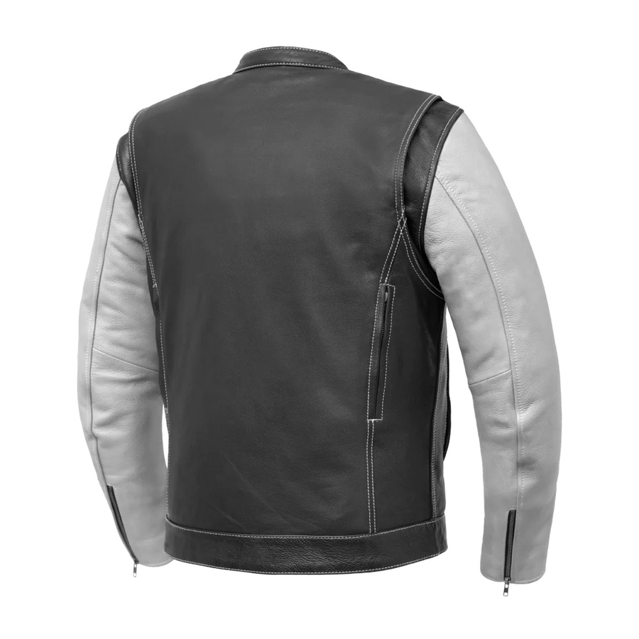 Griffin Men's Cafe Style Leather Jacket