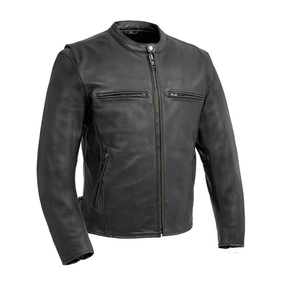 Taurus Men's Motorcycle Perforated Leather Jacket