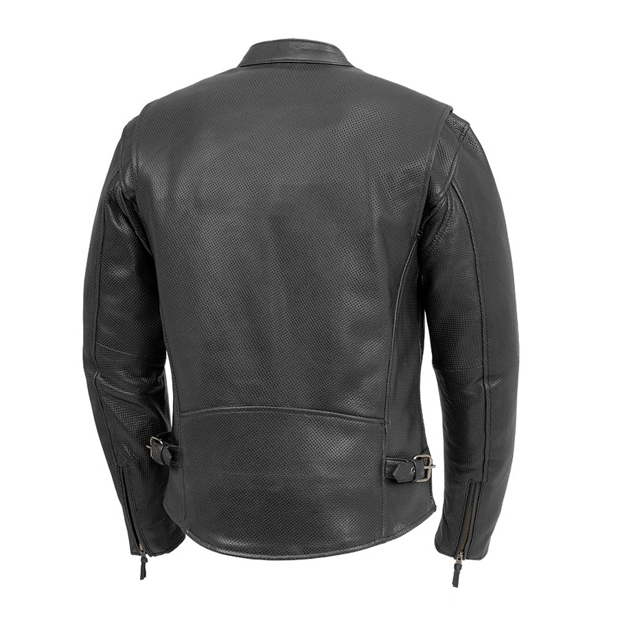 Taurus Men's Motorcycle Perforated Leather Jacket