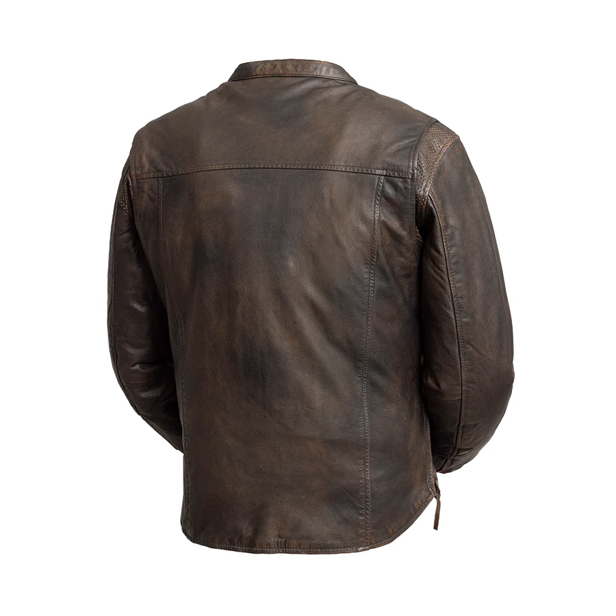 Atlas Men's Motorcycle Leather Jacket - Brown