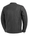 Oberon Men's Motorcycle Leather Jacket - Black