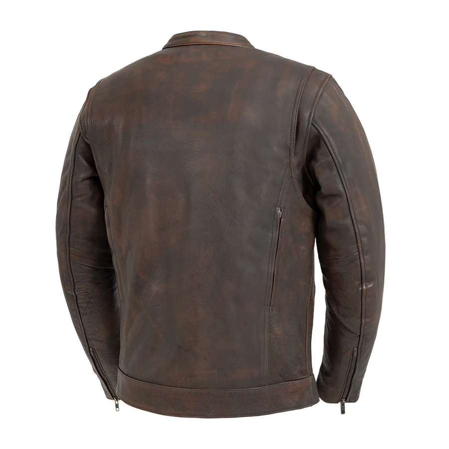 Oberon Men's Motorcycle Leather Jacket - Copper