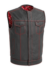 Ravager Men's Leather Motorcycle Vest - Two Colors Available