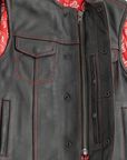 Ravager Men's Leather Motorcycle Vest - Two Colors Available