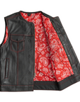 Ravager Men's Leather Motorcycle Vest - Two Colors Available