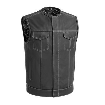 Ravager Men's Leather Motorcycle Vest - Two Colors Available