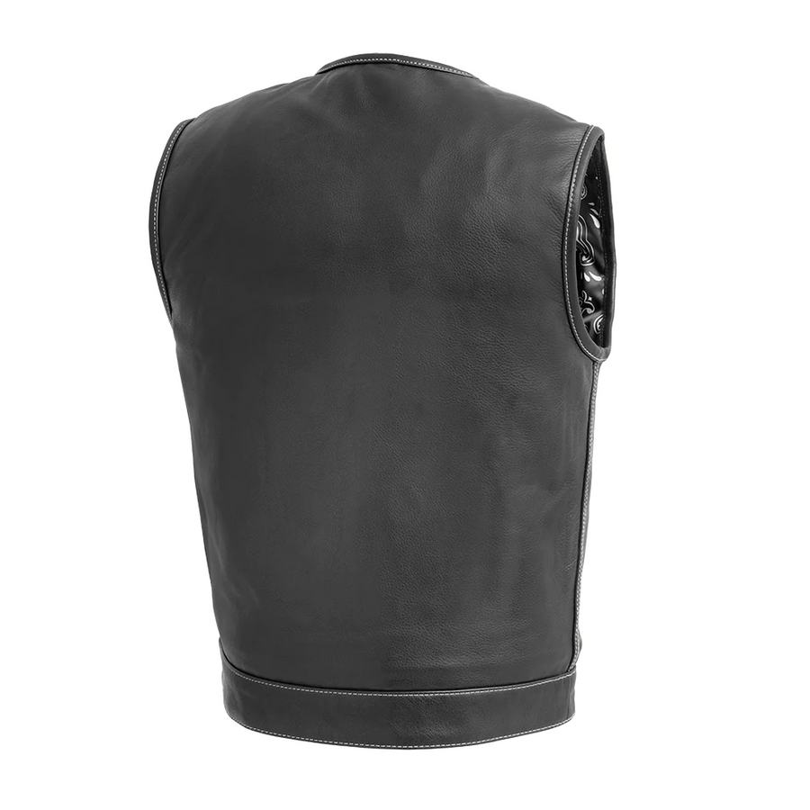 Ravager Men's Leather Motorcycle Vest - Two Colors Available