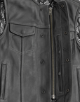 Ravager Men's Leather Motorcycle Vest - Two Colors Available