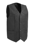 The Bad Black Men's Motorcycle Western Style Leather Vest