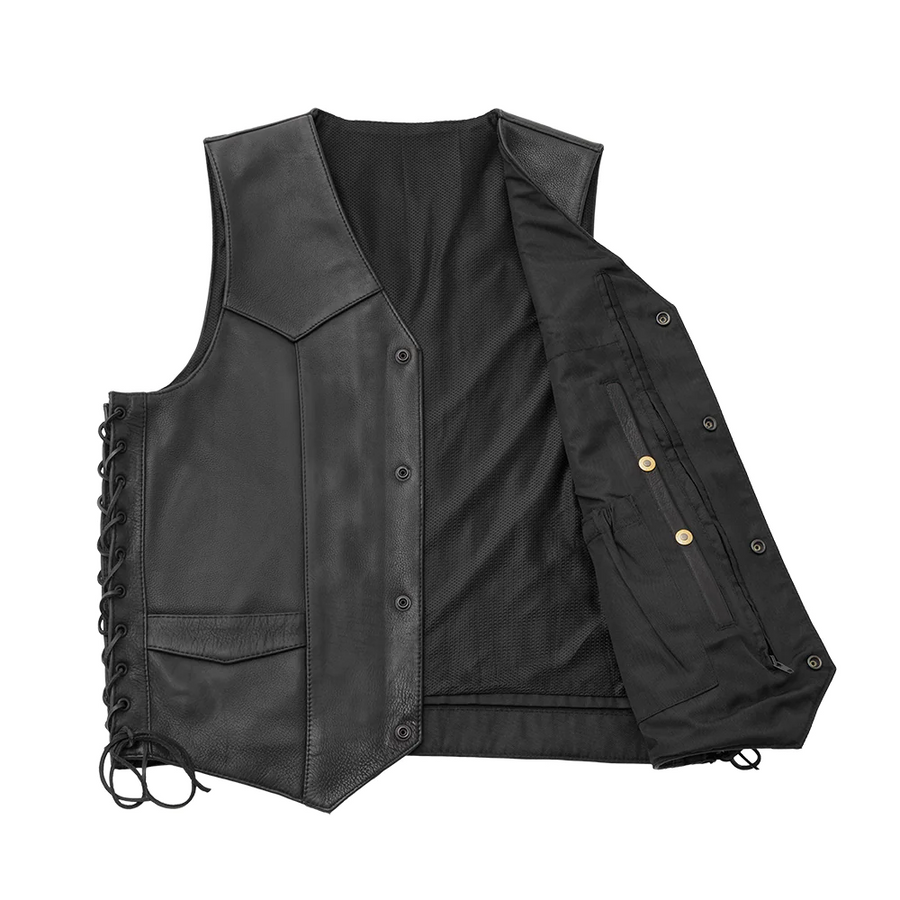 And McCoy Men's Motorcycle Western Style Leather Vest