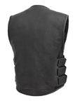 Terminator Men's Leather Swat Style Motorcycle Vest