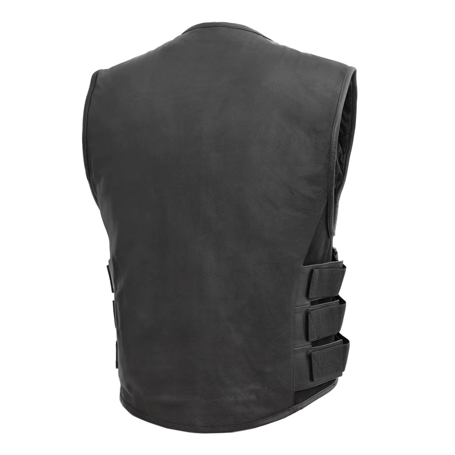 Terminator Men's Leather Swat Style Motorcycle Vest