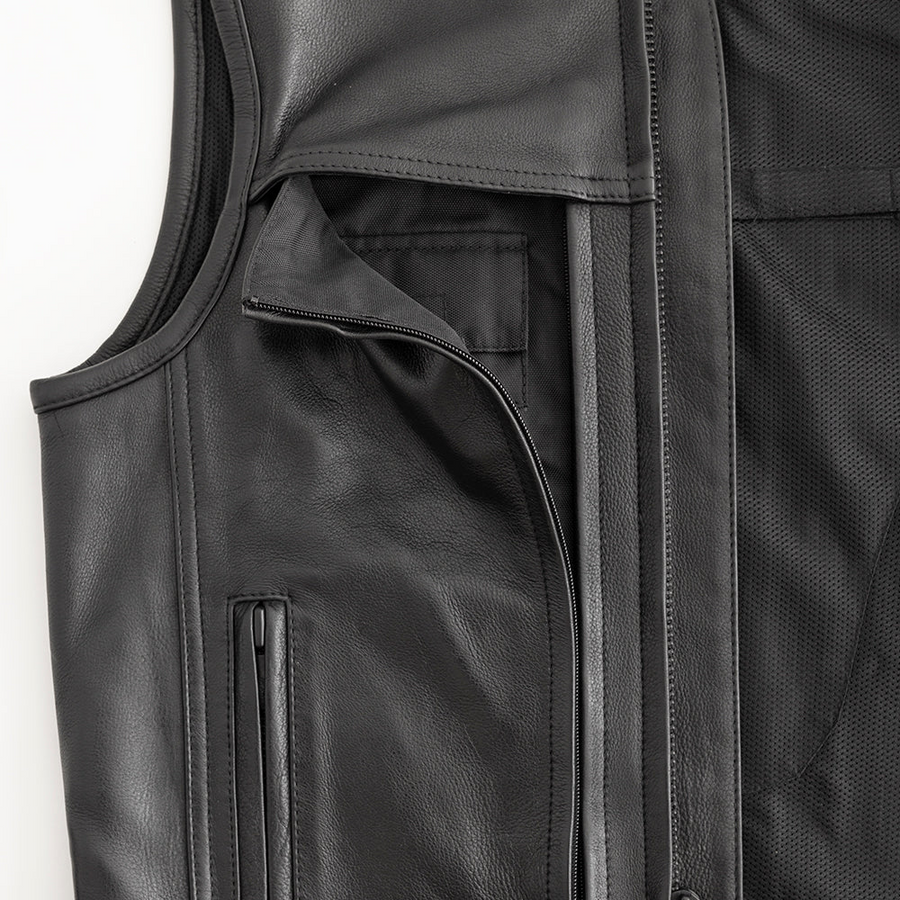 Breeze - Men's Motorcycle Leather Vest