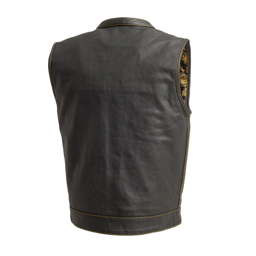 Ace Motorcycle Leather Vest, Multiple Color Options