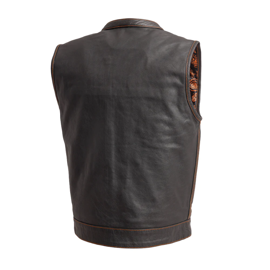 Ace Motorcycle Leather Vest, Multiple Color Options