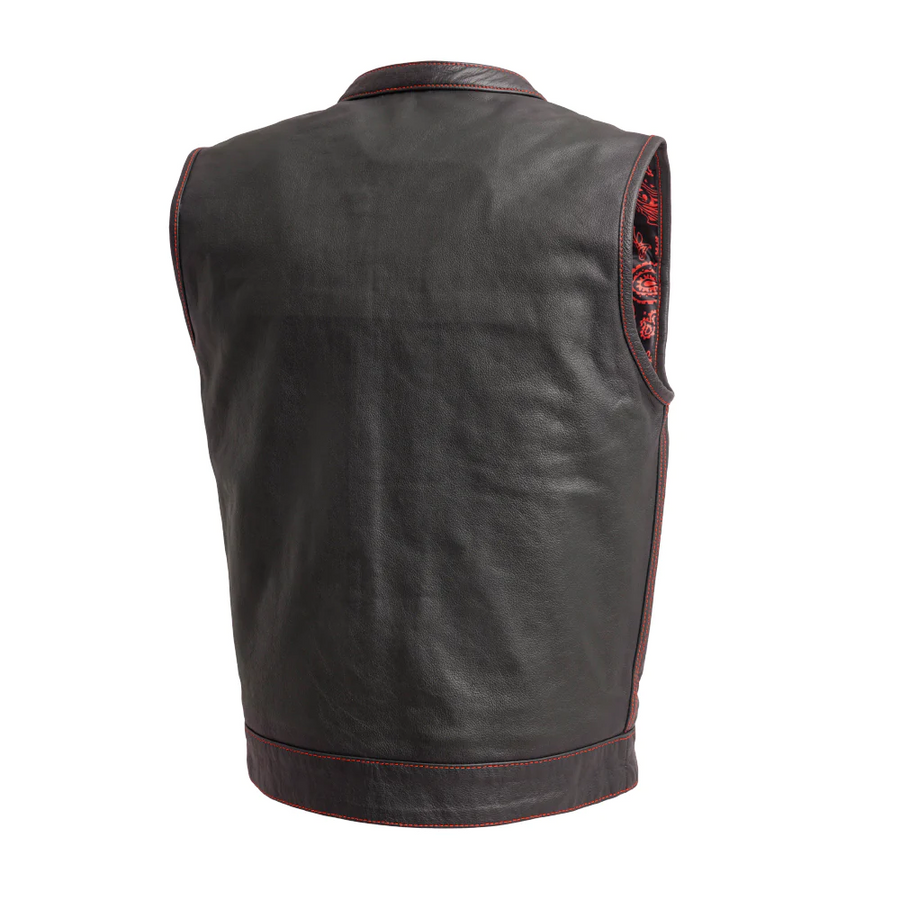 Ace Motorcycle Leather Vest, Multiple Color Options