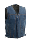 Rising Sun Men's Motorcycle Denim Vest