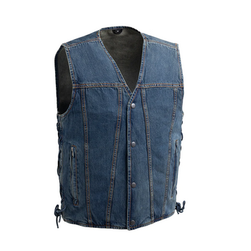 Rising Sun Men's Motorcycle Denim Vest