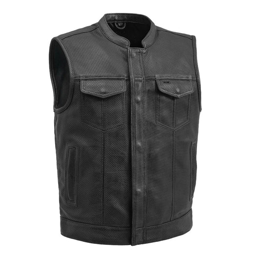 Nomad Perforated Men's Motorcycle Leather Vest