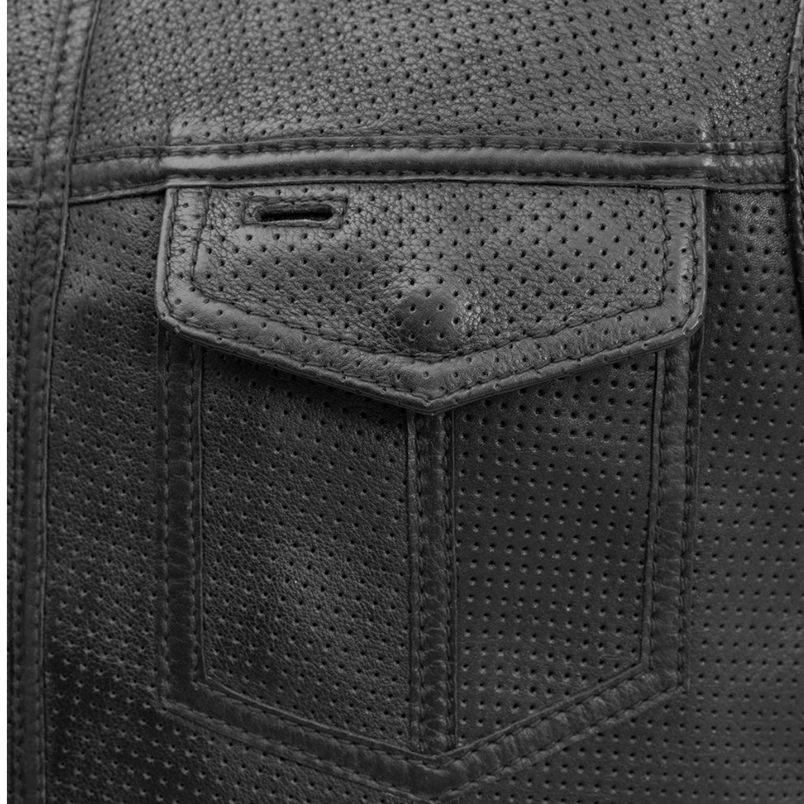 Nomad Perforated Men's Motorcycle Leather Vest