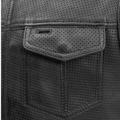 Nomad Perforated Men's Motorcycle Leather Vest