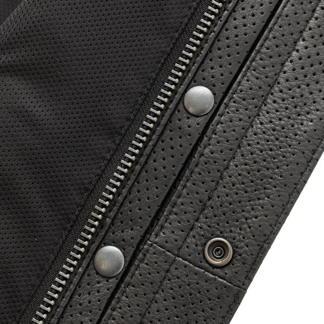 Nomad Perforated Men's Motorcycle Leather Vest