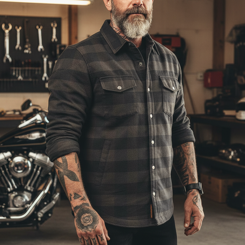 Maverick Men's Motorcycle Flannel Shirt