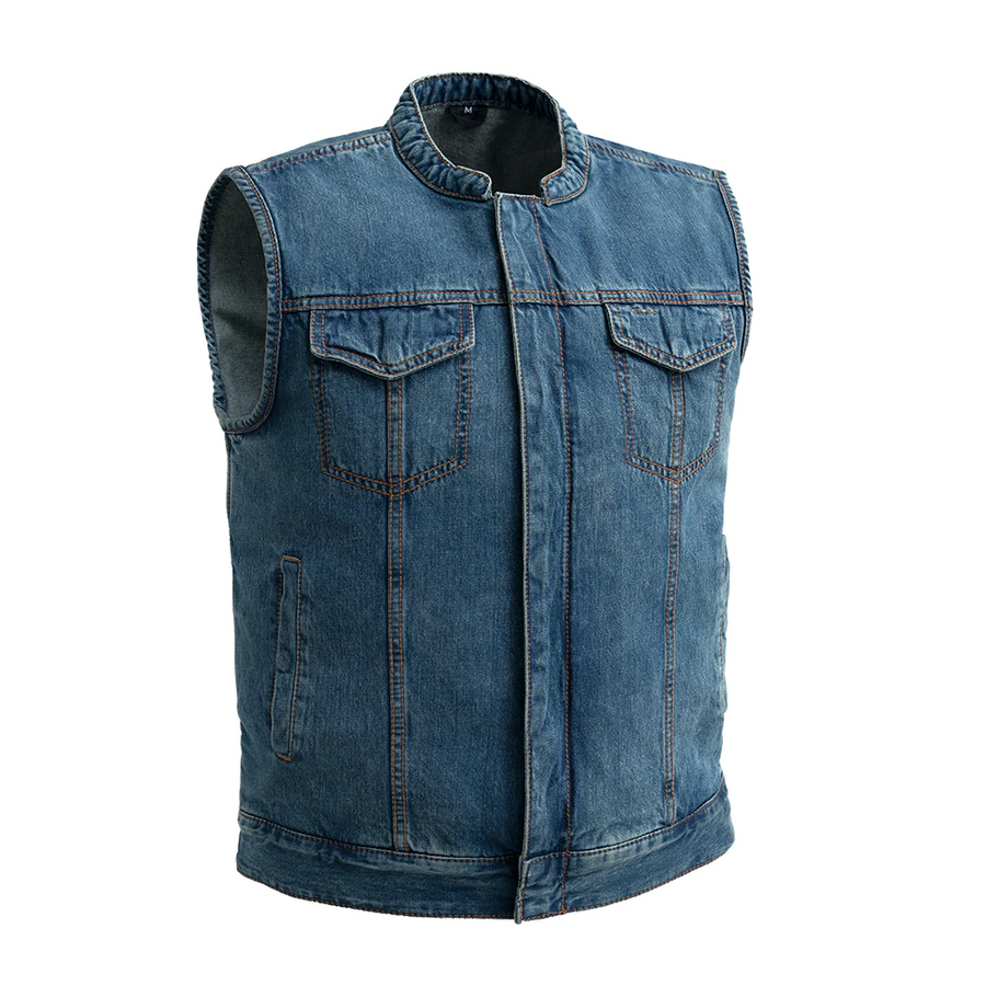 Willie Men's Denim Motorcycle Vest