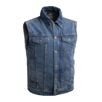 Cutoff Motorcycle Lightweight Denim Vest