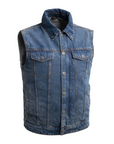 Cutoff Motorcycle Lightweight Denim Vest