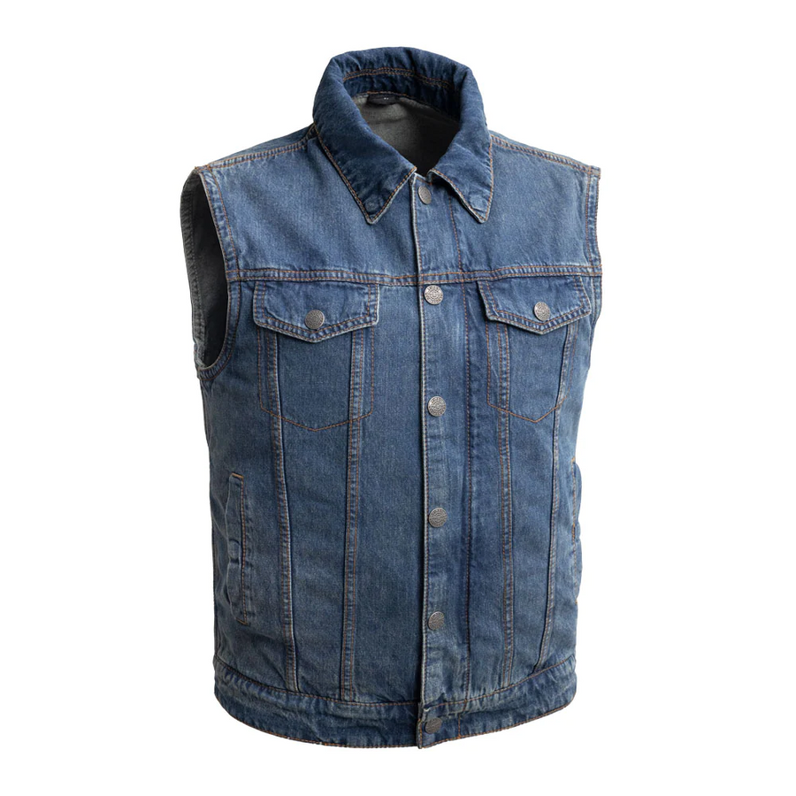 Cutoff Motorcycle Lightweight Denim Vest