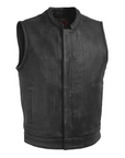 Theon Black Men's Motorcycle Leather Vest