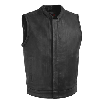 Theon Black Men's Motorcycle Leather Vest