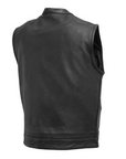 Theon Black Men's Motorcycle Leather Vest