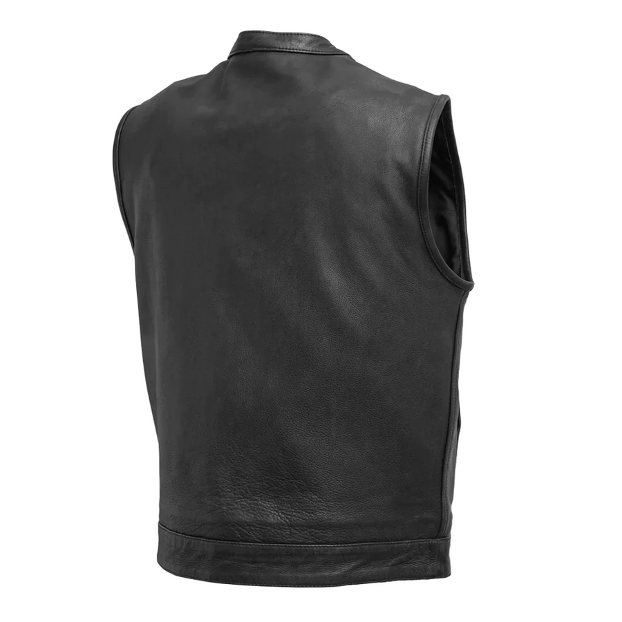 Theon Black Men's Motorcycle Leather Vest