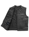 Extend Men's Motorcycle Leather Vest - Black