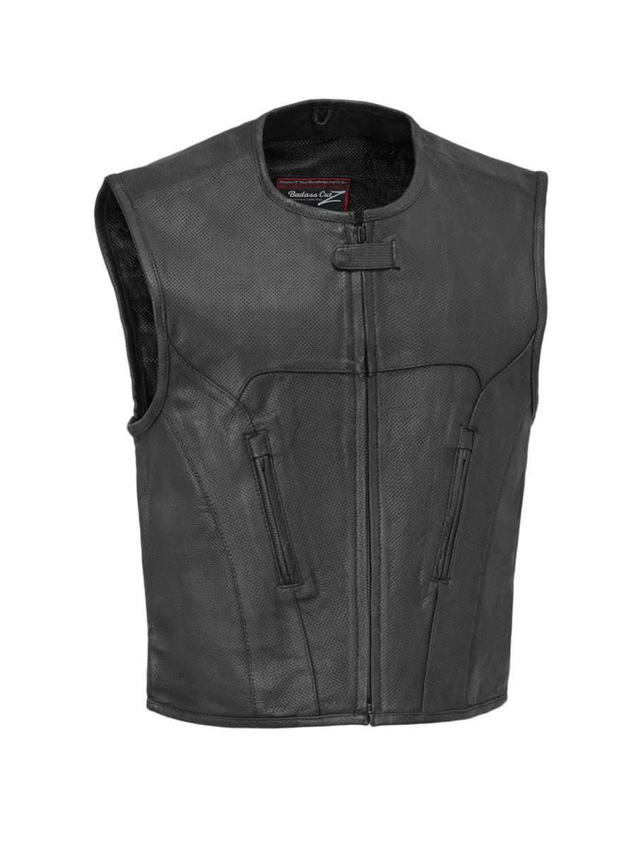 Rocket Men's Perforated Men's Motorcycle Leather Vest