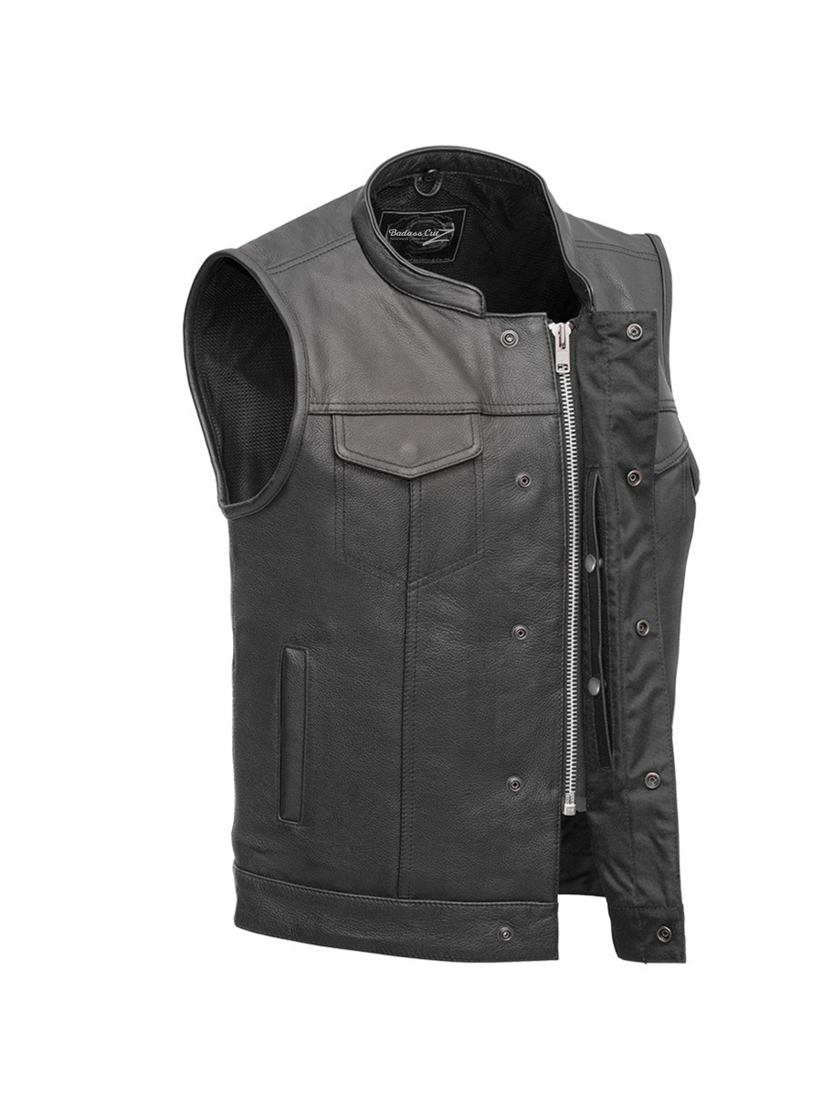 Rollin Men's Leather Motorcycle Vest