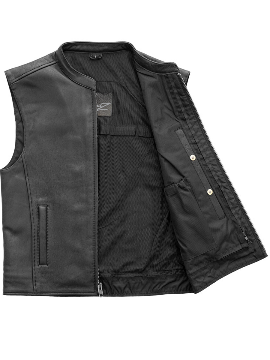 Slick Men's Leather Motorcycle Vest