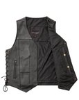 The Good Men's Motorcycle Western Style Leather Vest