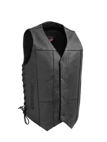 The Good Men's Motorcycle Western Style Leather Vest