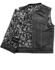 Ace Motorcycle Leather Vest, Multiple Color Options